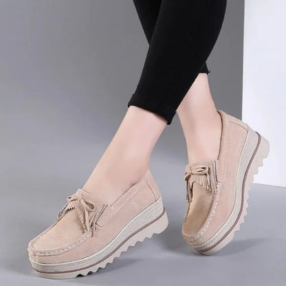 Chaussures orthopédiques pour femmes en cuir suédé pour pieds larges