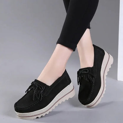 Chaussures orthopédiques pour femmes en cuir suédé pour pieds larges