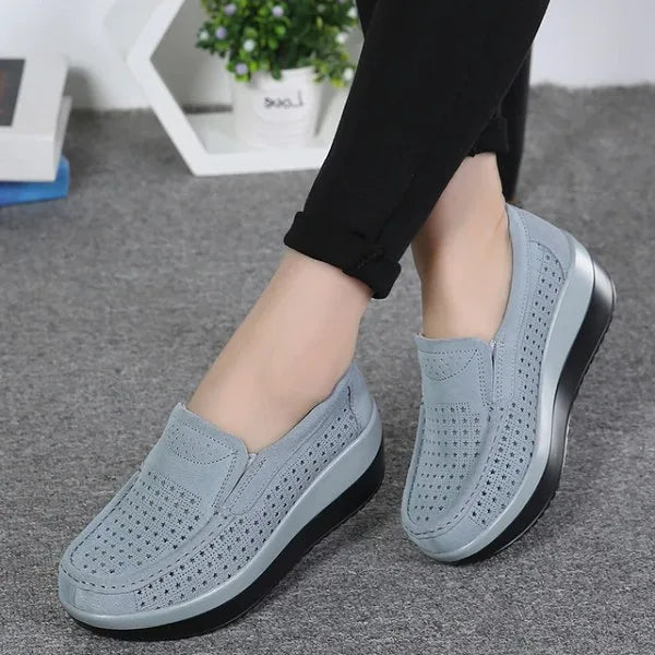 Chaussures orthopédiques pour femmes en cuir suédé pour pieds larges